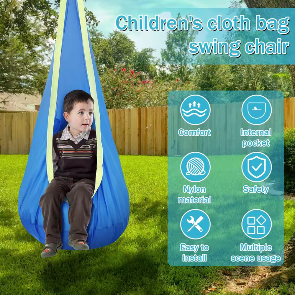 Kids Outdoor Hammock Chair - Kids Pod Swing Seat Nylon Hanging
