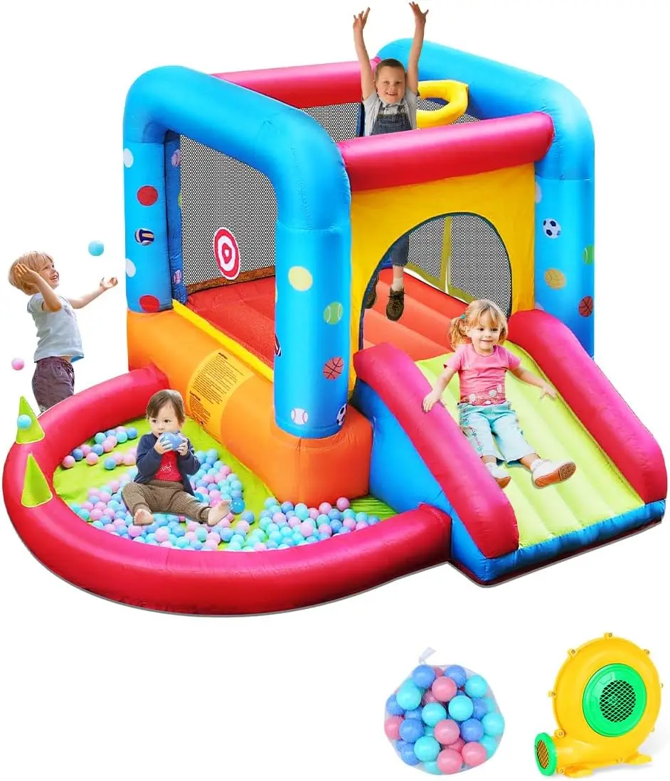 Kids Outdoor Inflatable Water Slide - Step4Fun Inflatable Bounce House, Kids Castle