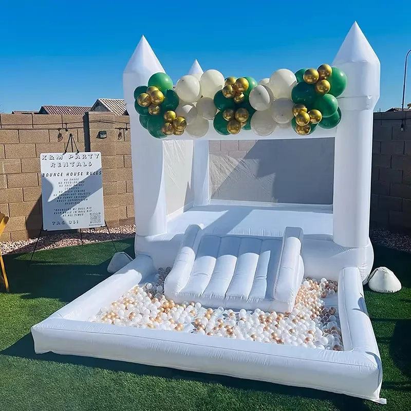 Kids Outdoor Inflatable Water Slide - 20264m White Grade Inflatable Bouncy Castle