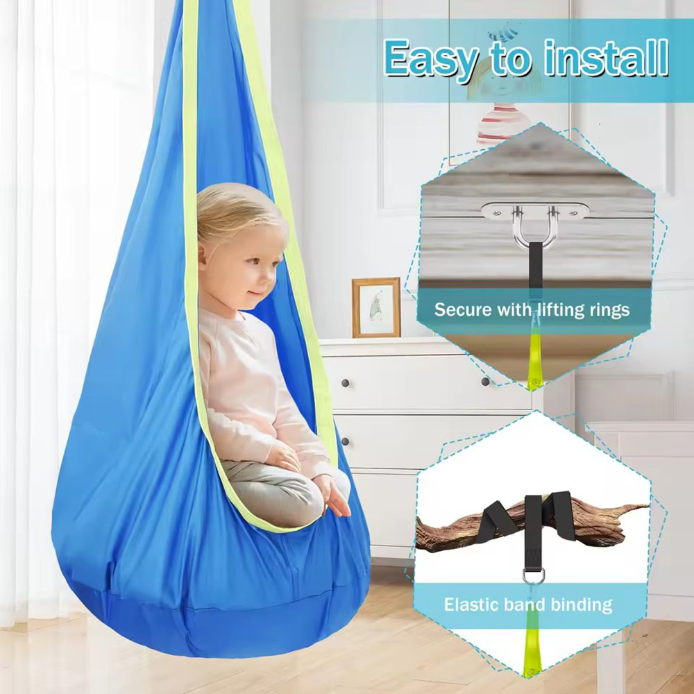 Kids Pod Swing Seat Nylon Hang - đánh giá và giá Kids Outdoor Hammock Chair