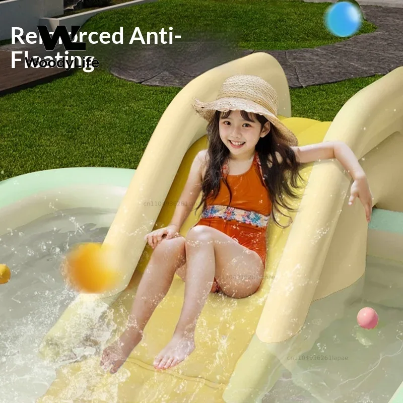 Large Inflatable Family Pool A - đánh giá và giá Kids Outdoor Inflatable Water Slide