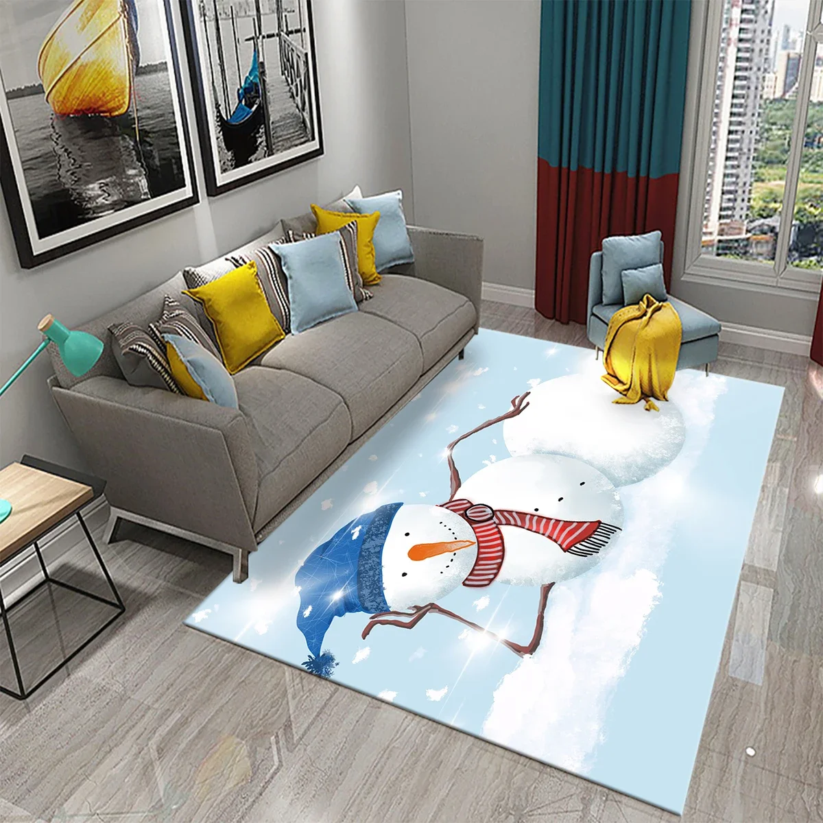 Lovely Cartoon Snowman Carpet  - đánh giá và giá Kids Outdoor Yoga