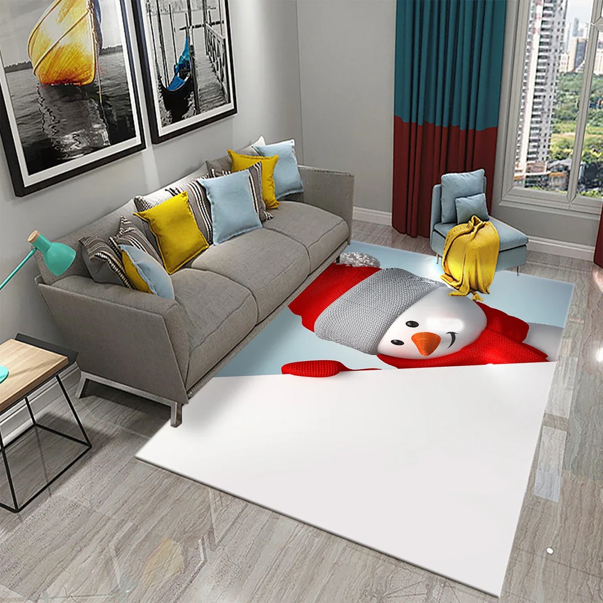Lovely Cartoon Snowman Carpet  - đánh giá và giá Kids Outdoor Yoga