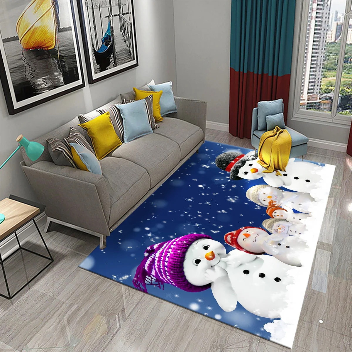 Lovely Cartoon Snowman Carpet  - đánh giá và giá Kids Outdoor Yoga