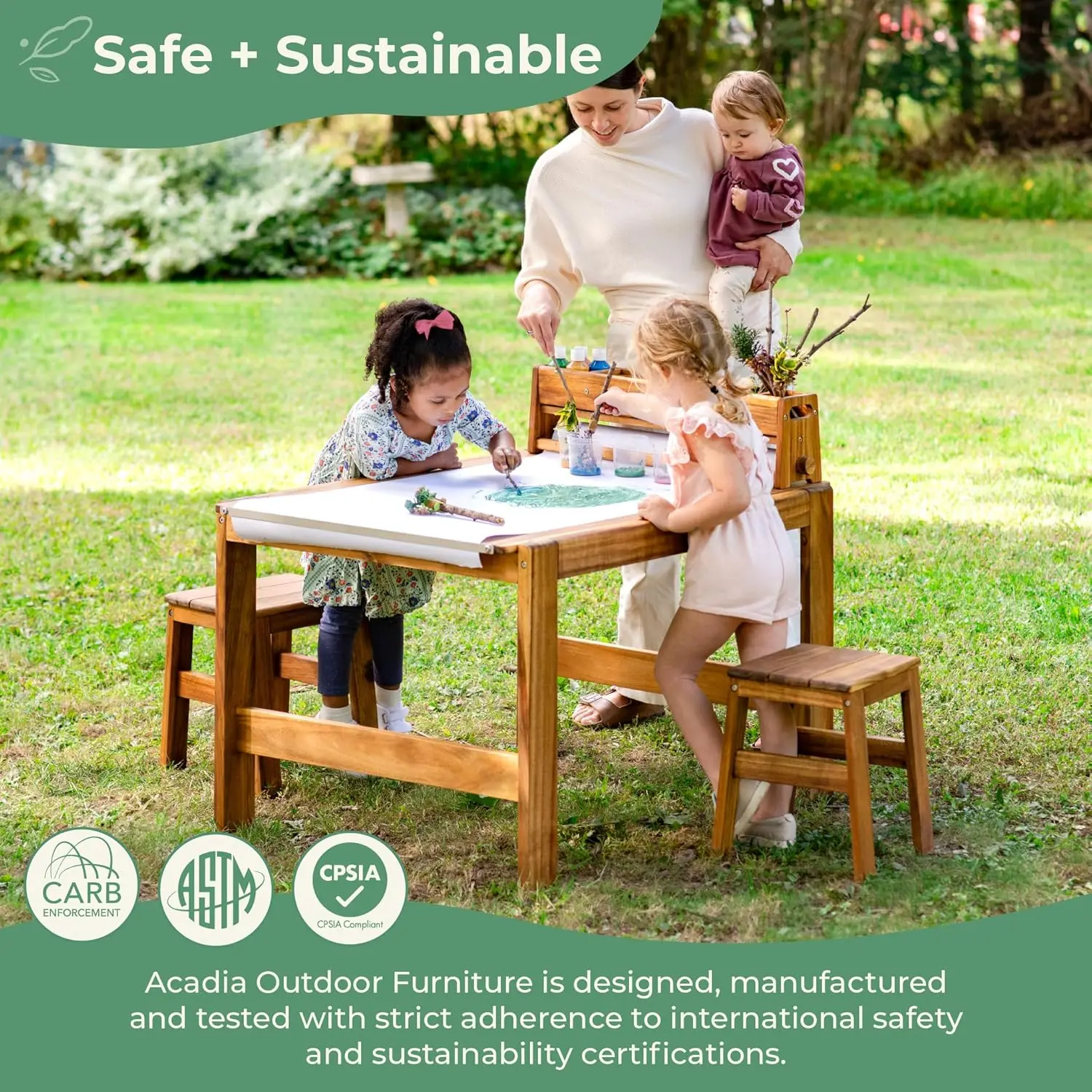Acadia Outdoor Art Table and S - đánh giá và giá Kids Outdoor Table And Chairs