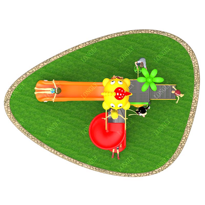Commercial Plastic Slide 450x2 - đánh giá và giá Kids Outdoor Slide