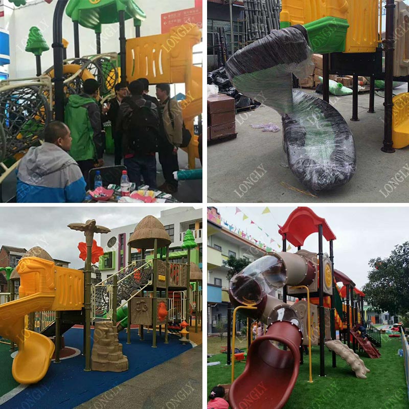 Commercial Plastic Slide 450x2 - đánh giá và giá Kids Outdoor Slide