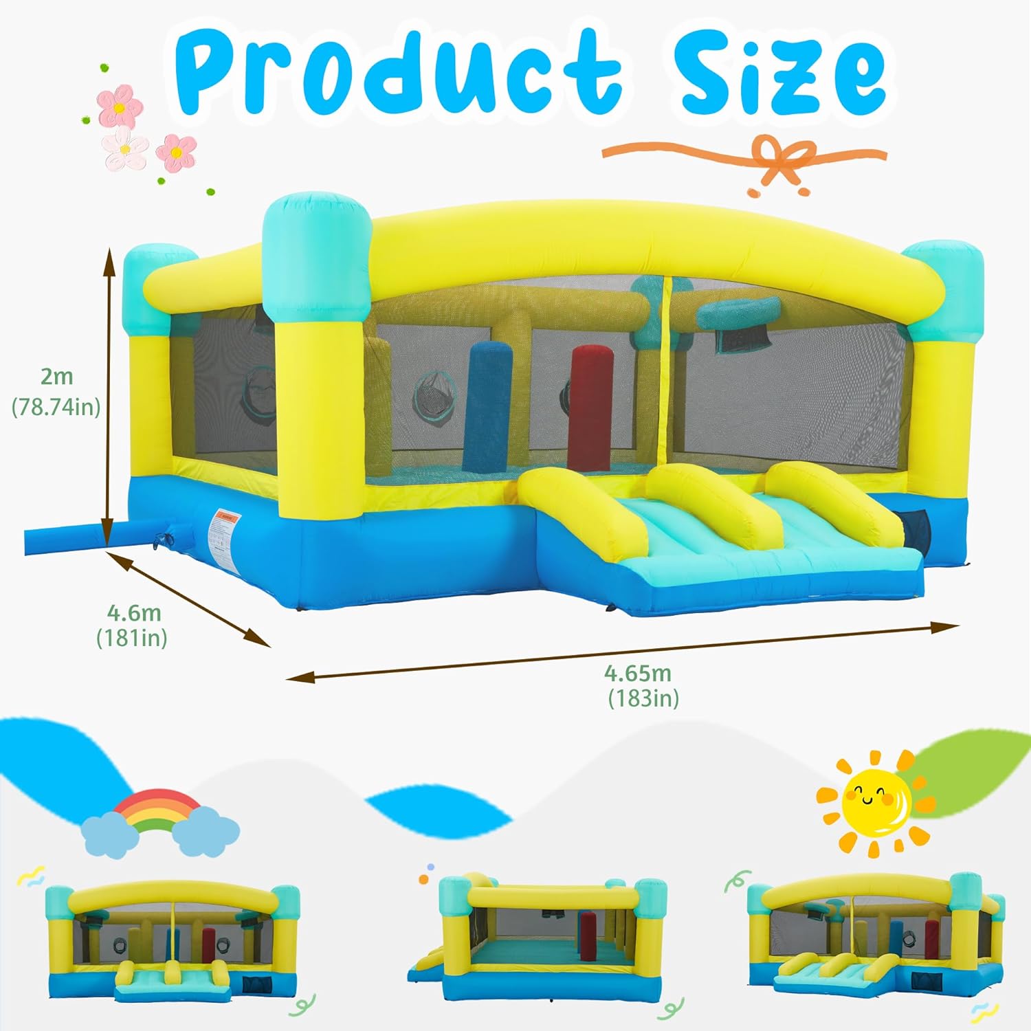 Big Bounce House,15 x 14.8 FT  - đánh giá và giá Kids Outdoor Slide