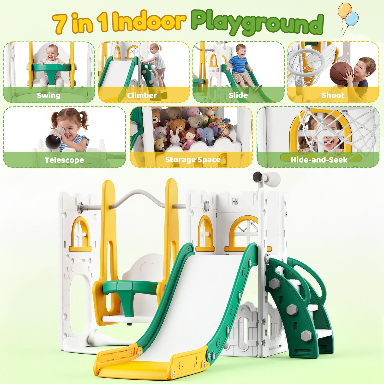 7 in 1 Toddler Slide And Swing - đánh giá và giá Kids Outdoor Slide