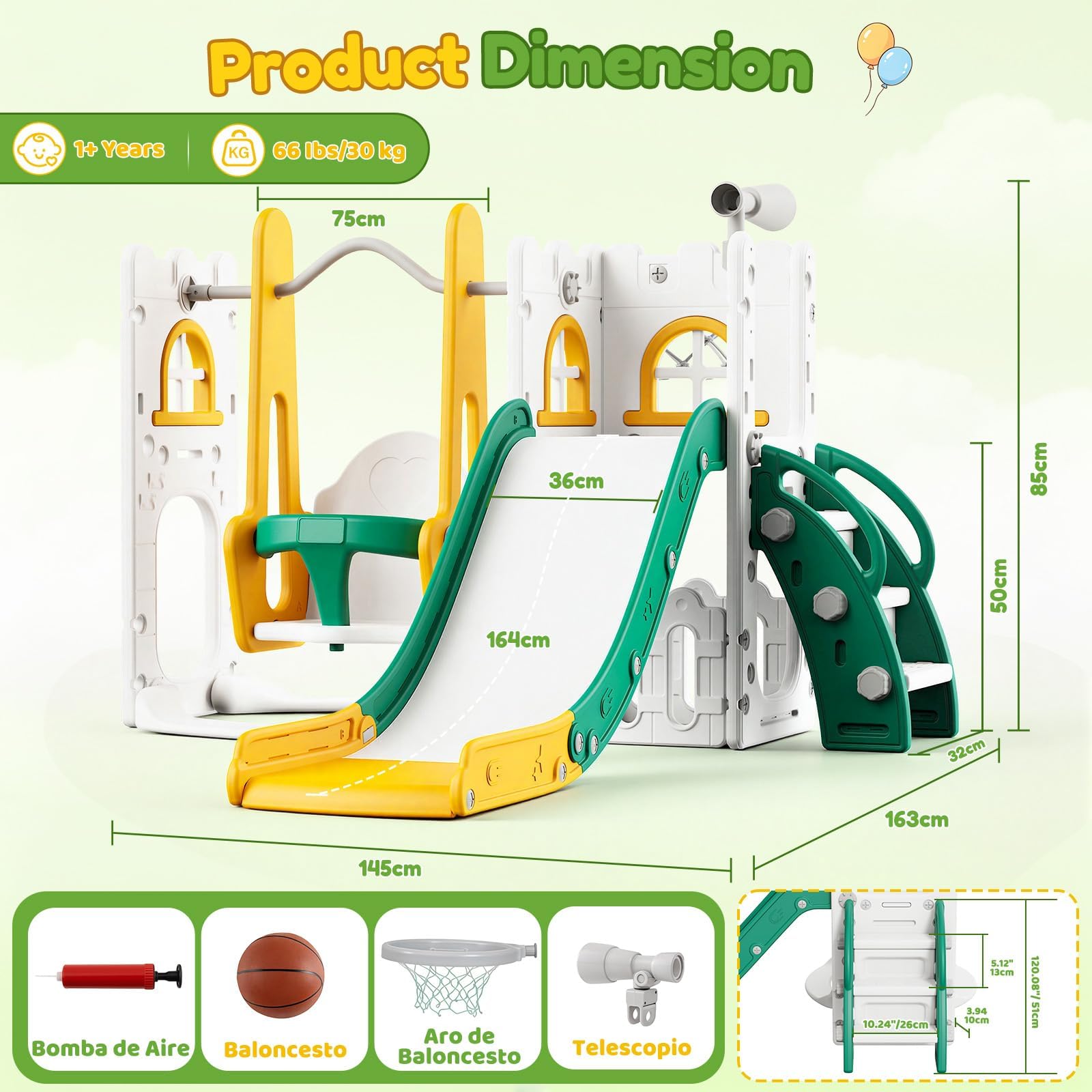 7 in 1 Toddler Slide And Swing - đánh giá và giá Kids Outdoor Slide