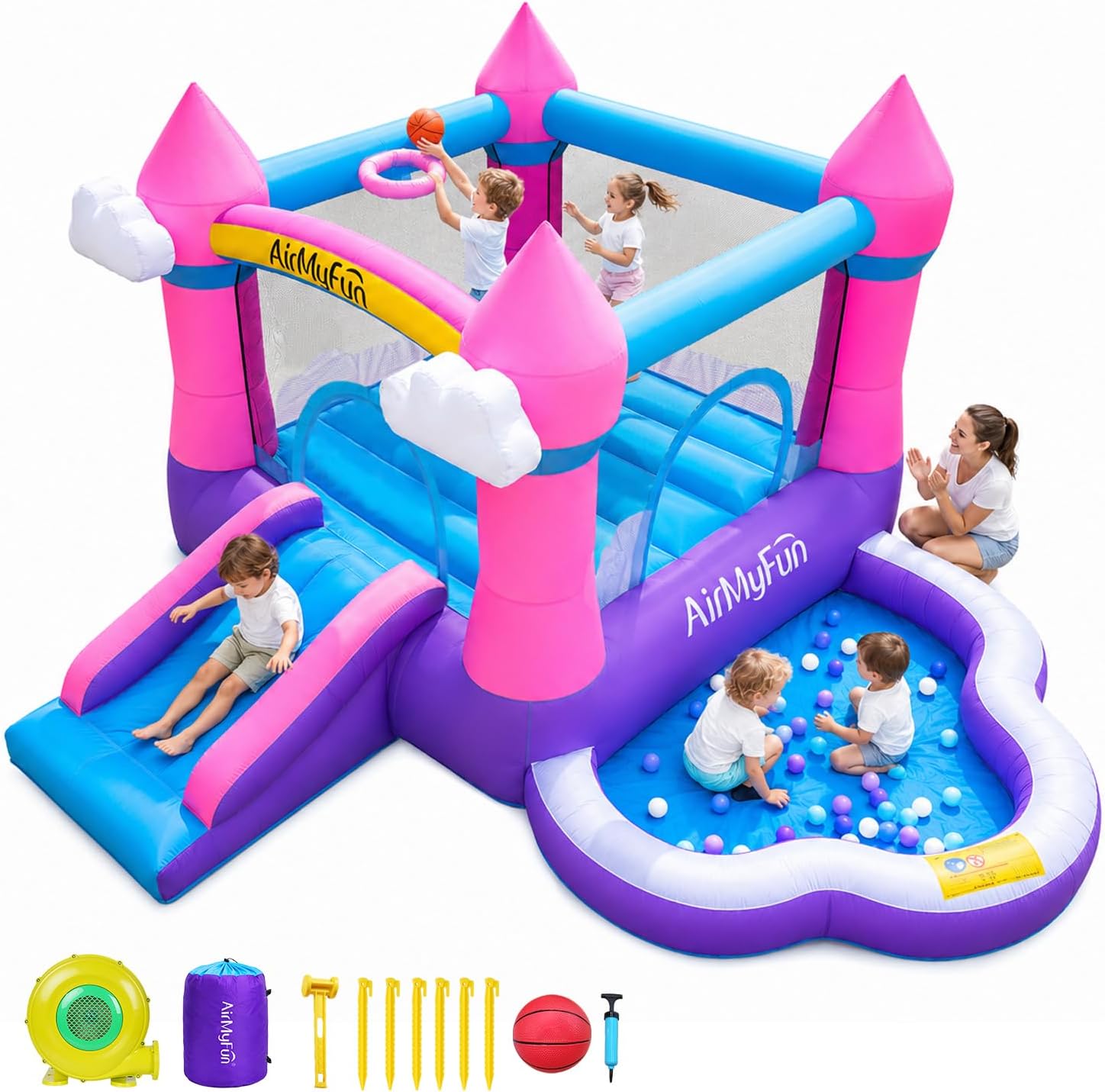Pink Indoor/Outdoor Inflatable - đánh giá và giá Kids Outdoor Slide