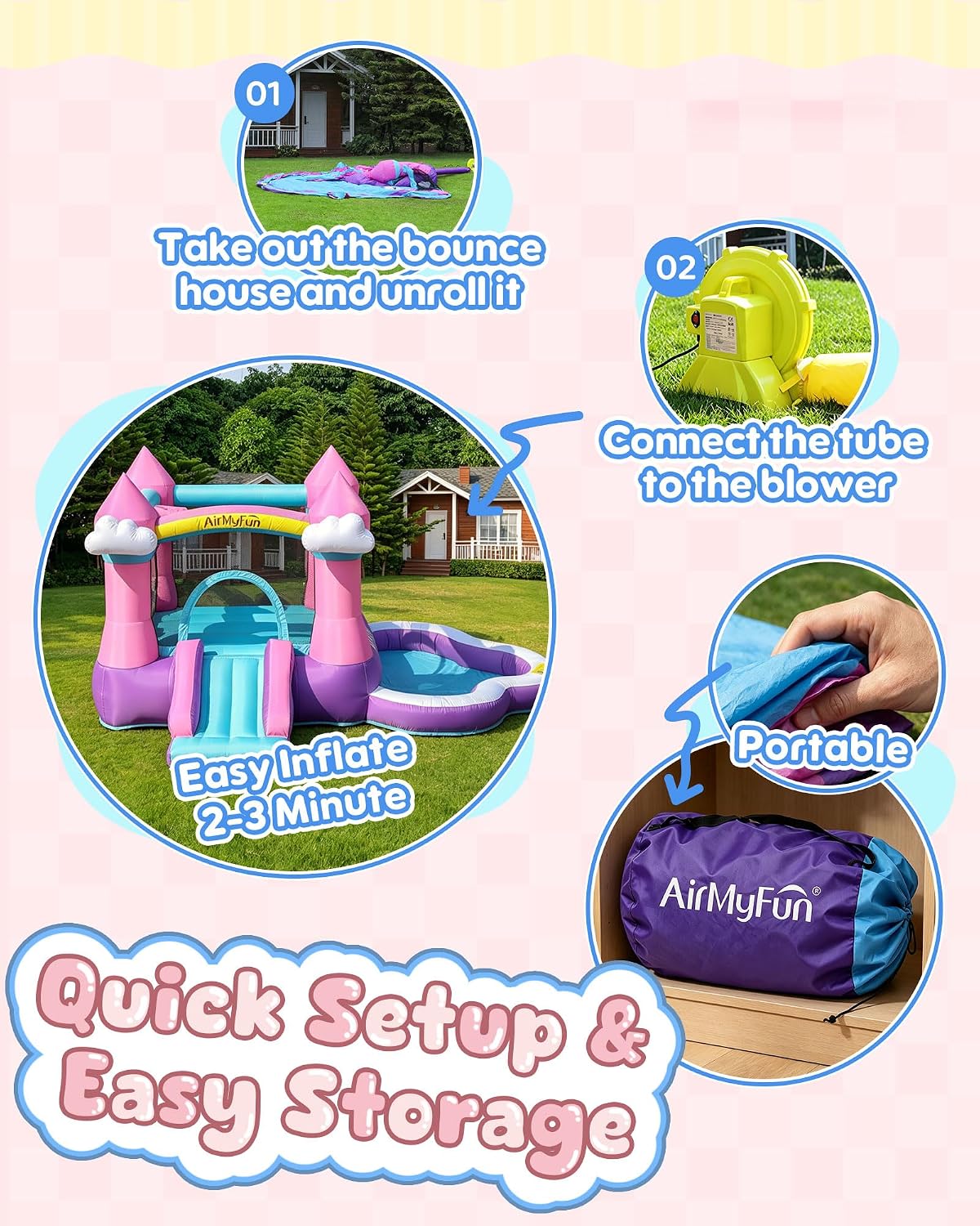 Pink Indoor/Outdoor Inflatable - đánh giá và giá Kids Outdoor Slide