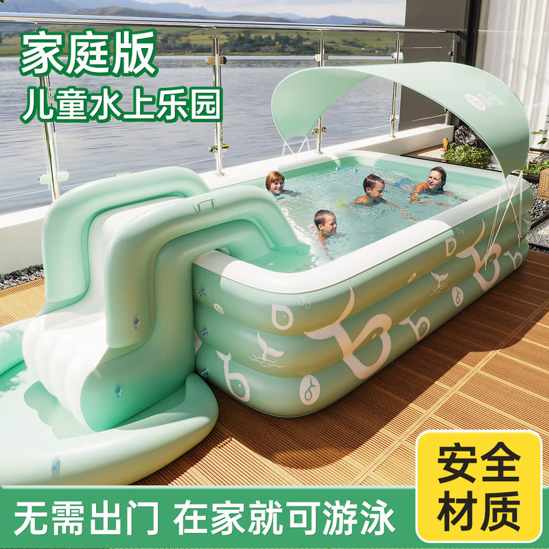 Thickened Inflatable Swimming  - đánh giá và giá Kids Outdoor Inflatable Water Slide