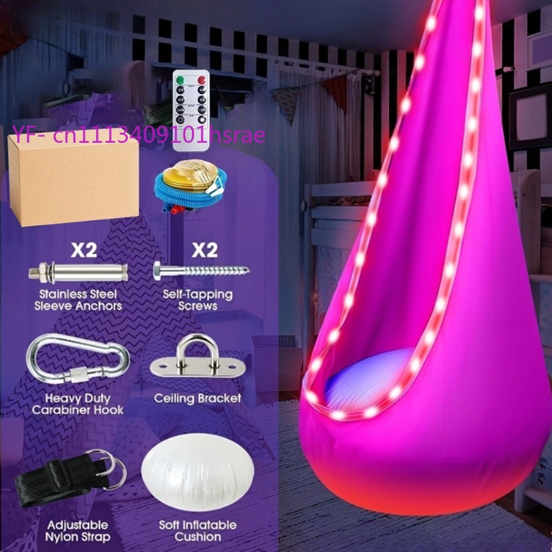 Glowing LED Inflatable Hammock - đánh giá và giá Kids Outdoor Hammock Chair