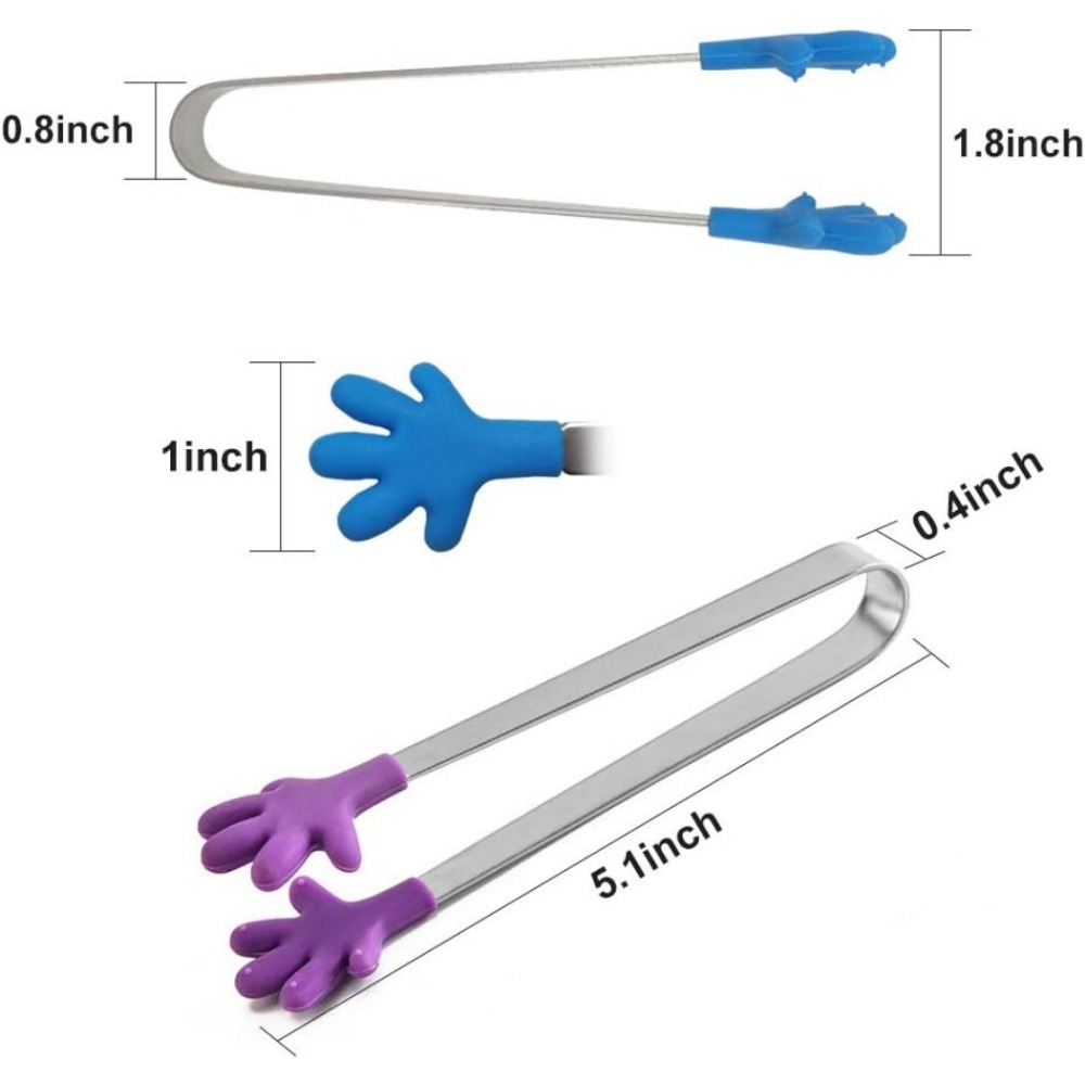 8PCS Silicone Mini Tongs 5Inch - đánh giá và giá Kids Outdoor Bbq