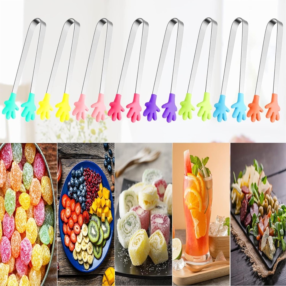 8PCS Silicone Mini Tongs 5Inch - đánh giá và giá Kids Outdoor Bbq